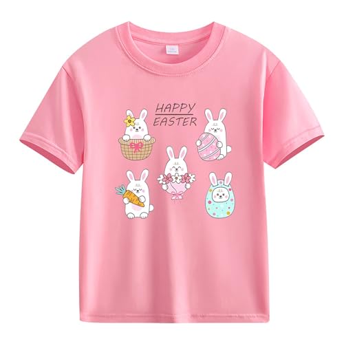 Toddler Spring and Autumn New Fashionable Cute Print Comfortable Version of The Girls Printed T Shirt (Pink, 3-4 Years)