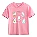Toddler Spring and Autumn New Fashionable Cute Print Comfortable Version of The Girls Printed T Shirt (Pink, 3-4 Years)