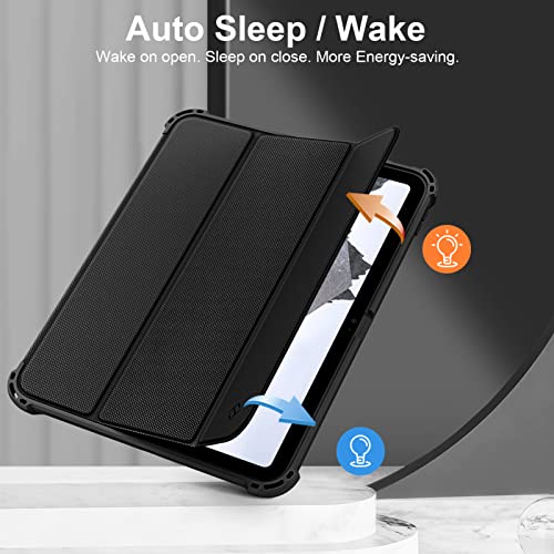 Fintie Hybrid Rugged Armor etui na iPad 10. generacji 2022 10,9 cala z uchwytem na długopis - wojskowy testowany pod kątem upadku Heavy Duty pokrowiec ochronny Case Cover do iPad 10. generacji, czarny