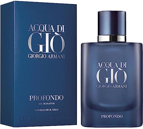GIORGIO ARMANI Acqua Di Gio Profondo Eau De Parfum Spray for Men, Aquatic fougère, 1.35 Oz