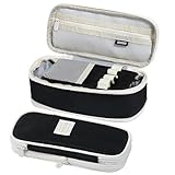 MoKo Large Capacity Pencil Case, Aesthetic Pencil Pouch Bag with Zipper, Cute Pen Case Stationery Organizer Holder for Office/School Supplies, Back to School Gift, Black