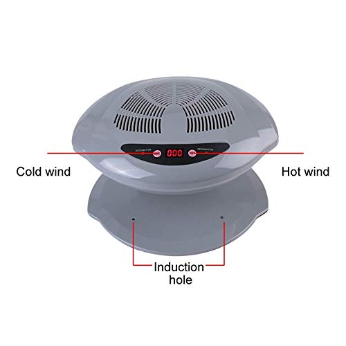 Air Nail Dryer For Both Hands And Feet, 2 In 1 Hot/Cold Air Blow Automatic Sensor Nail Polish Fan Blow Dryer Professional Manicure Tool Machine For Home Salon, Us Plug 110V, Grey #TOP2