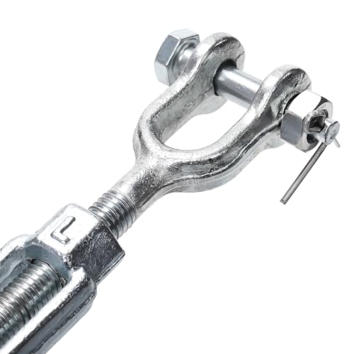 Image of Goaste 2 Pack 1 /2 Inch M12 Turnbuckle Hook, Hot Dipped Galvanized Steel Jaw and Jaw Turnbuckle, Heavy Duty Turnbuckle with 2205 lbs Working Load Limit for Tractor Sun Shades Cables Tent Installation
