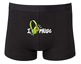 Druckerlebnis24 Boxershort - I Love Music Kopfhörer - Unterhose für Herren und Männer
