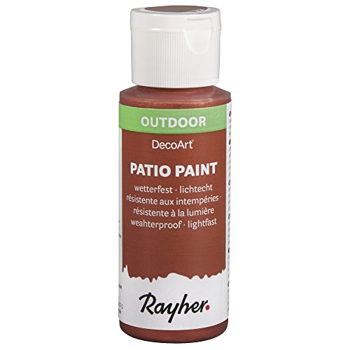 Rayher 38610640 Patio Paint, kupfer, Flasche 59 ml, wetterfeste Acrylfarbe für Den Außenbereich, lichtecht, Farbe für Innen und außen, Outdoor-Farbe