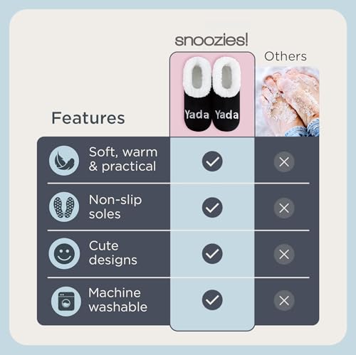 Image of Snoozies Slipper Socks -Funny Quote House Slippers for Women, Non-Slip Fuzzy