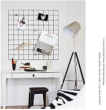 60x60cm Painted Wire Wall Grid Panel, Multifunction Photo Hanging Display and Wall Storage Organizer, Pack of 2