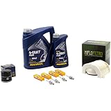 Wartungspaket Öl 5L + Luftfilter + Ölfilter + Zündkerzen für Yamaha XV 1600 A XV1600 A Wild Star VP08 Baujahr 1 ...