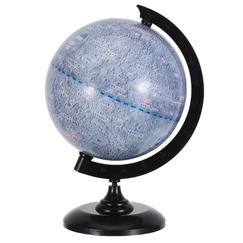 LOPUNER Globo lunar con soporte: Globo lunar giratorio con mapa - Material didáctico para la enseñanza de ciencias o geografía en el aula y decoración espacial.
