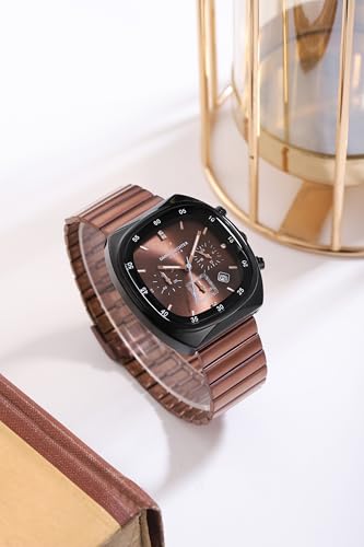 Image of Daniel Hechter Paris Bercy Collection Modern Multi Functional Watch for Men with Square Dial and Stainless Steel Strap