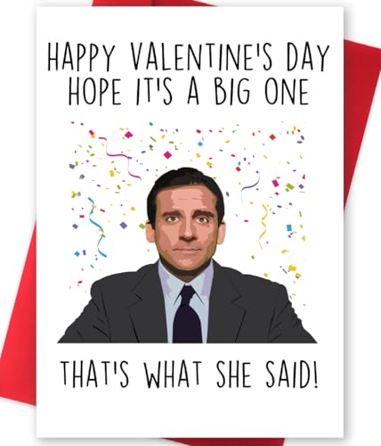 Huameigf Sweet The Office Michael Scott Themed Valentine's Day Card for TV Show Fans, Friends