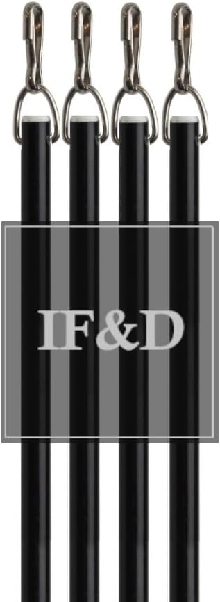 Fabrics and Drapes - 36 Inch (3 Foot) - 4 Pack - Black Fiberglass Drapery Wand - Style #0329