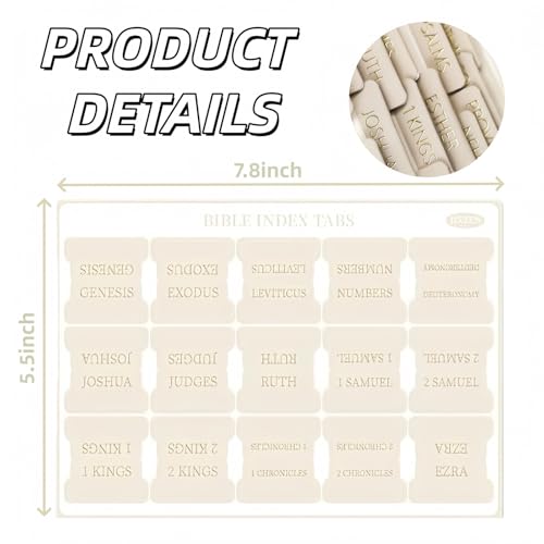 Laminierte Bibelregister,Bibel Marker mit Schreibrand,Bibelreiter für Männer und Frauen,Verdickt Großdruck Index Tabs,Registerkarten für Bibeljournaling Zubehör,Altes und Neues Testament