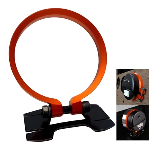 Shadow Gauge Mounting Bracket - 2 inch 52mm with Single Hole, Anodized Orange Aluminum Gauge Mount Strap