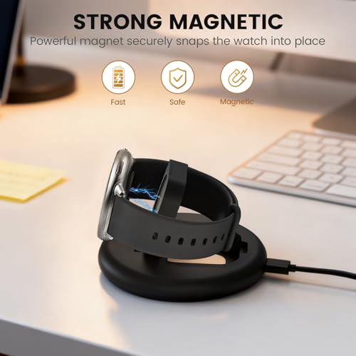 Image of Charging Stand Compatible with Amazfit Active 2 /2s Bip 6 Charger, Adjustable Foldable Magnetic Charging Station Dock for Smartwatch