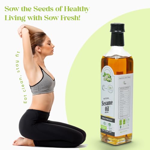 Image of Natural Cold Pressed Sesame Oil 500ml, White, High in Vitamin E, D & K