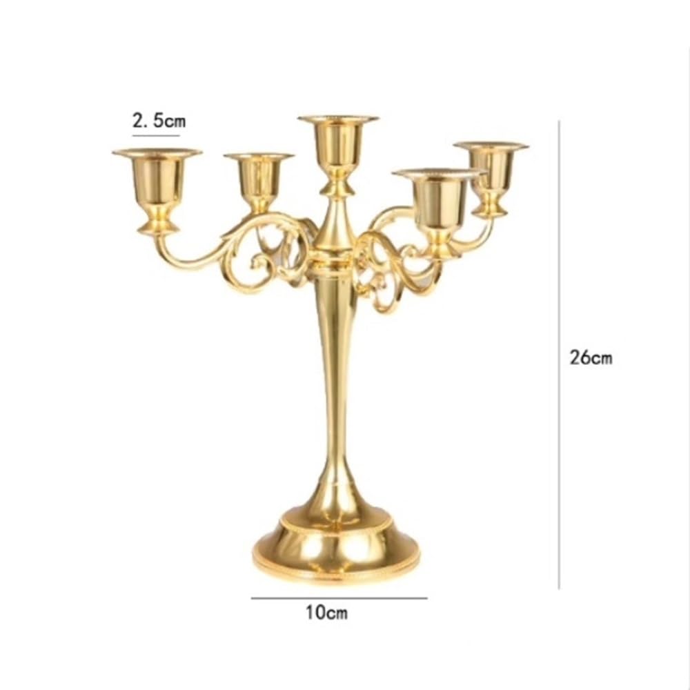 Candelabros Candelabro de metal 5 cabezas for decoración bodas(Silver)