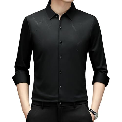 Chemise de qualité sans couture homme manches longues imprimé raffiné style business