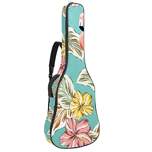 Housse de transport rembourrée en tissu Oxford imperméable avec bandoulière réglable Motif flamants roses et fleurs - Les Beatles, Paul McCartney, John Lennon, RIngo Starr, George Harrison Housse de transport rembourrée en tissu Oxford imperméable avec bandoulière réglable Motif flamants roses et fleurs