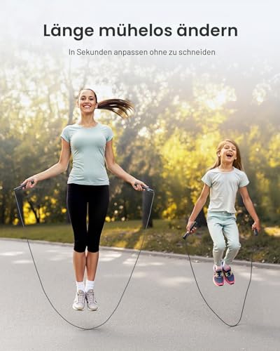 RENPHO Springseil mit Zähler, intelligentes gewichtetes Springseil für Training Fitnessübungen, verstellbares Sprungseil für Anfänger und Profis, Jump Rope mit APP-Datenanalyse, Kalorienverbrennung