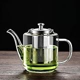 croselyu Tetera de cristal transparente de 650/800/1100 ml con colador para té suelto, 1 unidad (650 ml)