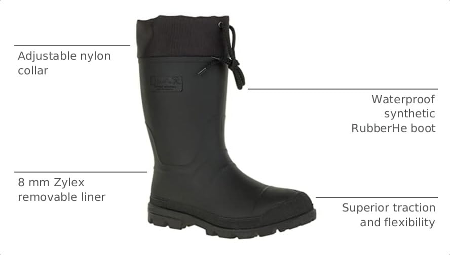 Image of Kamik Insulated Snow Boots - Waterproof Hiking Shoes for Men - Oil-Resistant Winter Boots for Men - Comfortable Down to -40F - Winter Shoes for Men - Oil & Acid Resistant Rubber Outsole