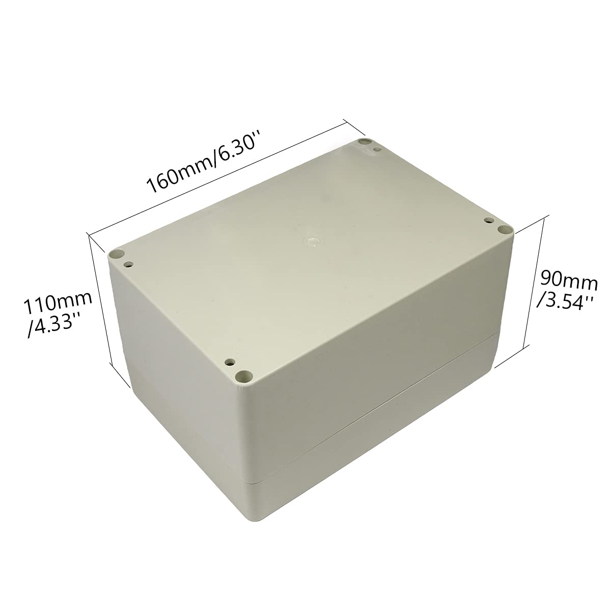 Fielect 6.30" x 4.33" x 3.54" ABS Plastic Dustproof Waterproof IP66 Junction Box Universal Electrical Project Enclosure