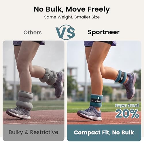 Image of Sportneer Ankle Weights Wrist Weights Pair of 1 /2 /4 /6 /10 LBS for Men Women Kids Strength Training Wrist and Ankle Weights Set with Reflective Strips for Dancing Running Walking Fitness Workout Gym