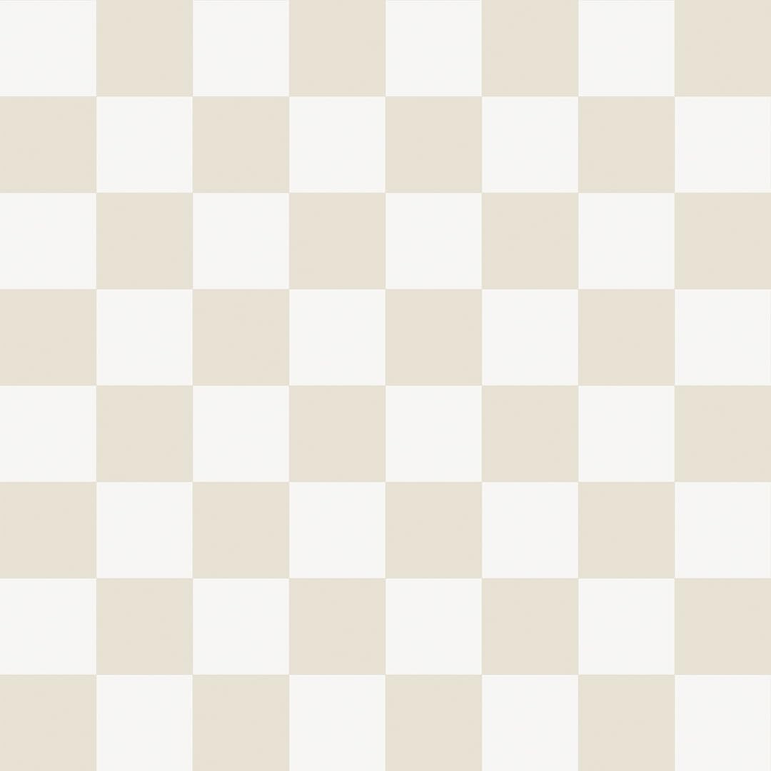 Tempaper Beige Checkmate Removable Peel and Stick Wallpaper, 20.5 in X 16.5 ft, Made in The USA