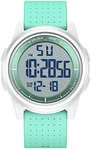 GOLDEN HOUR Horloges voor heren van nylon met doorlopende armband en militaire tijd, gemakkelijk afleesbare wijzerplaat, lichtgevende wijzers, 12/24-uurs weergave, datumweergave, waterdichte digitale GOLDEN HOUR Horloges voor heren van nylon met doorlopende armband en militaire tijd, gemakkelijk afleesbare wijzerplaat, lichtgevende wijzers, 12/24-uurs weergave, datumweergave, waterdichte digitale