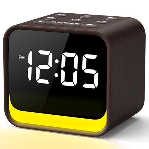 Reacher Radio réveil FM, Machine à Bruit Blanc avec 24 Sons apaisants, écran à luminosité réglable, 9 Sons d’Alarme, veilleuse 7 Couleurs,Snooze,...