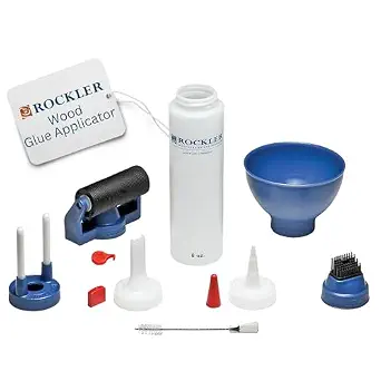 Rockler Wood Glue Applicator Set with Bottle, Brush, and Spout