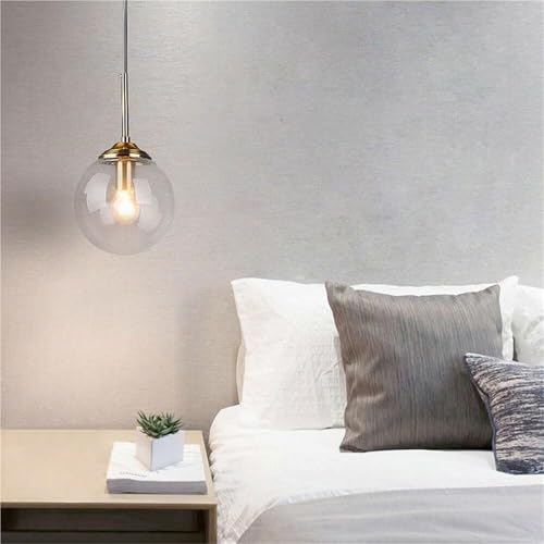 Lumière suspendue E14 lustre verre sphérique luminaire décoratif - 3
