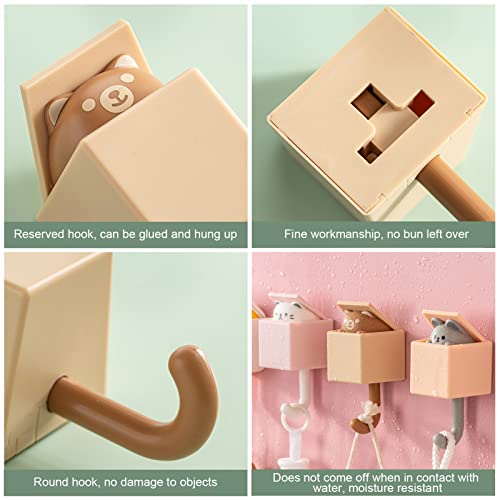 idudu 4Stück Wandhaken Selbstklebend, Hochwertiger Abs-Kunststoff, Wandhaken Kinder,Vielseitige Haken, Abzieh- Und Klebe-Technologie, Breite Anwendung,Cat Key Hooks For Home, Kitchen, Hats, Keys