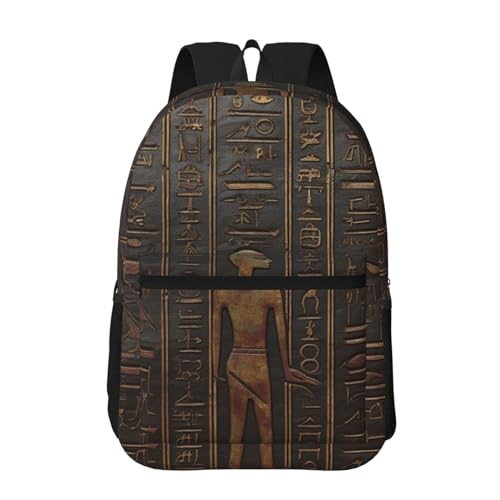 Travel Backpack for Women Men 17inch Waterproof Carry On Backpack Ancient Egyptian Hieroglyph Laptop Backpack
