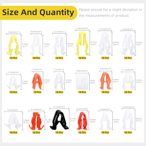 Mardatt 180PCS Switch Bezel Clip Kit, Automotive Center Console Interior Dash Panel Door Trunk Side Trim Retainer Fitting Fastener Compatible with Toyota Lexus Scion and More Cars