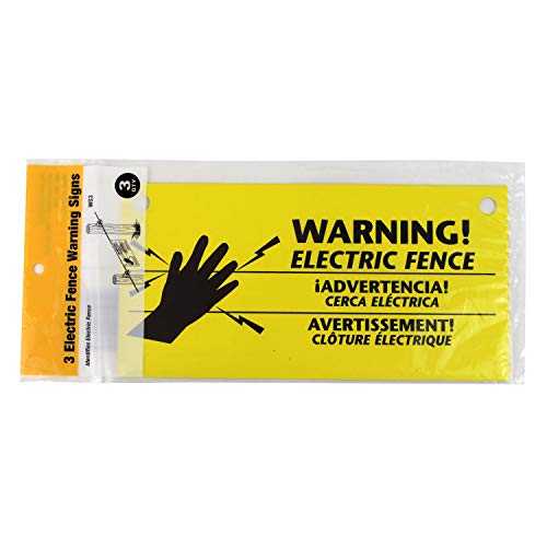 Zareba 680828 WS3 3-Pack Electric Fence Warning, 3 Signs