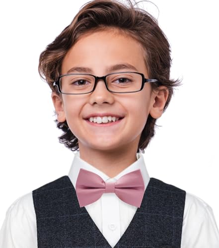 Image of Pre-Tied Adjustable Solid Tuxedo Bow Tie for Boys and Men
