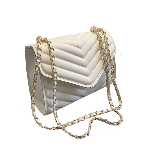 gaobaozhu Quilted PU Leather Shoulder Bag for Women Girls Crossbody Handbag with Chain Strap Small Crossbody Bags Messenger Bag Women’s Shoulder Bag Handbags Purse Fashion Bag