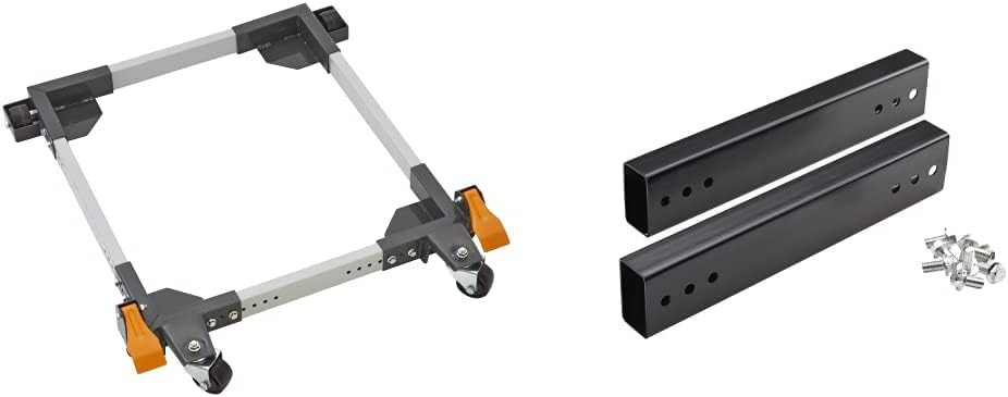 Bora Portamate PM-3500-Industrial Strength Universal Rolling Mobile Base That Makes Your Heaviest Power Tools Easy to Move & Portamate PM-3014 Extension Couplers, up to 78", Black