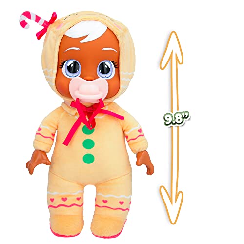Cry Babies Tiny Cuddles Christmas Ginger- 9" Baby Dolls, Cries Real Tears, Gingerbread Cookie Themed Pajamas #TOP3
