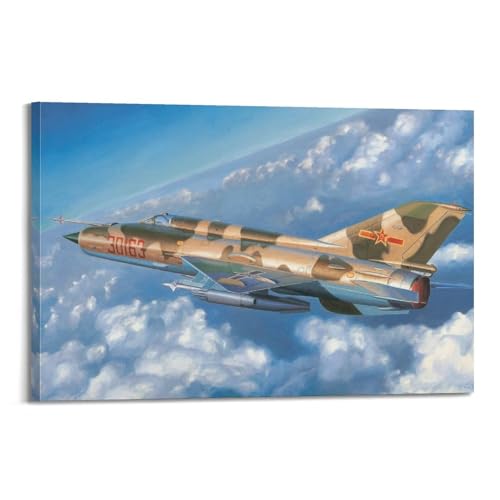 Avion militaire de Chine J-7 impression sur toile pour salon rétro LADV