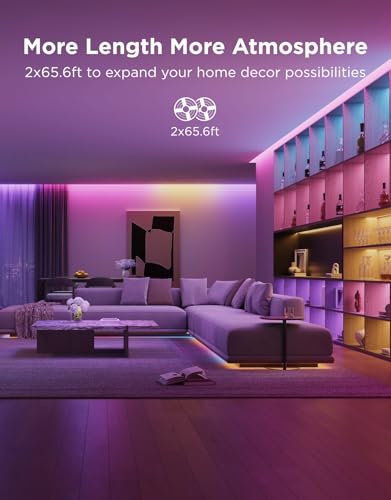 Image of Govee 131.2ft RGBIC LED Strip Lights, LED Lights for Bedroom, APP Control | DIY Multiple Colors on One Line, Color Changing Lights for Home Decor, Bluetooth Strip Lights with APP Control