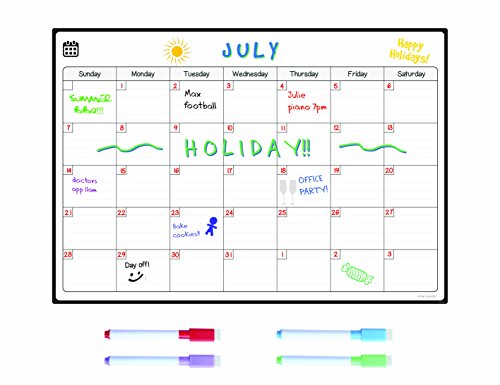 Smart Panda Magnetic Fridge Whiteboard Calendar Perfect Month Planner, Memo or Event Reminder for Adults And Children - Notice Board - Monthly