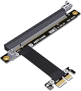 Riser PCIe 4.0 x16 to x1 Extension Cable PCIE4.0 Mining Adapter for GPU RTX3090 RX6800xt 4.0 Graphics Card Full Speed 16G/BPS (R13SC-WK 4.0,80cm)