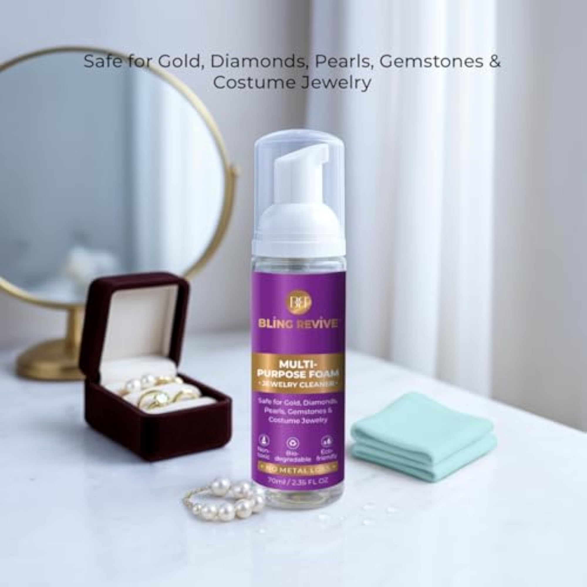 Multi-Purpose Foam Jewelry Cleaner, 70ml Travel Size