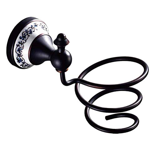 Haartrockner Halter Spirale der Wand befestigter Haartrockner Rack Solid Black Oil Bronzierte Fertig Multifunktionale
