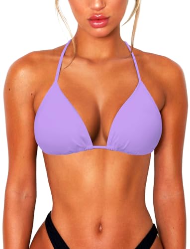 Image of OZICERD String Bikini Tops for Women Bathing Suit Swim Tops Sexy Triangle Bikini Top Black