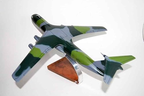 Miniatura 7 de Lockheed Martin C-141B Starlifter, comando militar de puente aéreo MAC, modelo de escala de caoba de 18 pulgadas