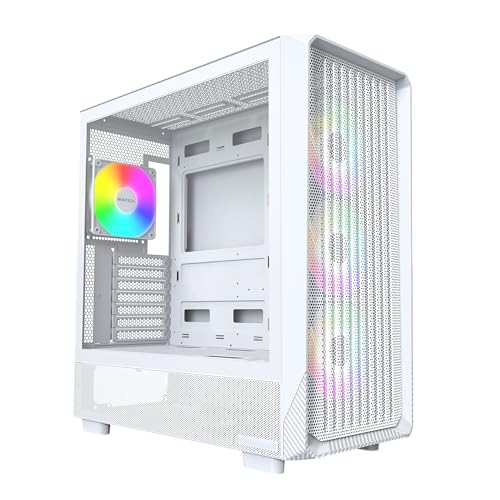 Image of MONTECH X5 High Airflow ATX Mid-Tower PC Case, 4 ARGB Fans, White